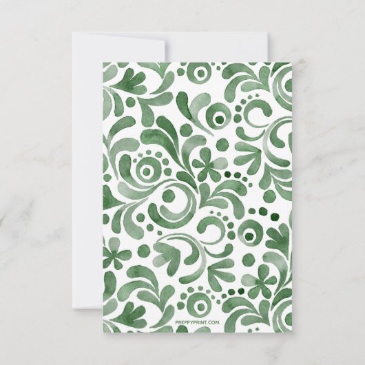 Aquarel Monogram Topiary Notitiekaarten (Achterkant)