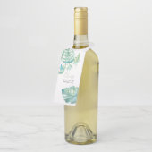 Aquarel Monstera Bladeren Wijnlabel Flessenhanger (Schuin)