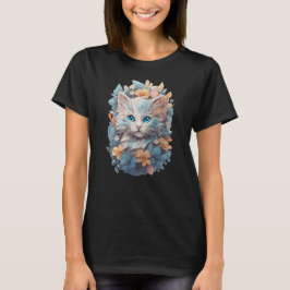 Aquarel Mooie Bloemenkater Spat T-shirt