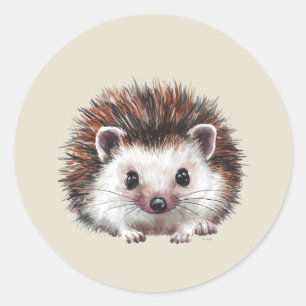 Aquarel Mooie Egel Wilde Dier Kunst Ronde Sticker