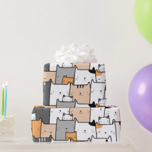 Aquarel Mooie Kleine Kittens Kat Dieren Tekeningen Cadeaupapier