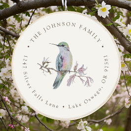 Aquarel Mooie Kolibrie Retouradres Ronde Sticker