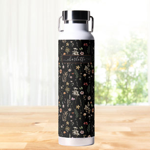 Aquarel Mooie Wilde Bloem Patronen Persoonlijk Waterfles