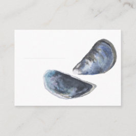 Aquarel Mosselschelp Plaatshouder Plaatskaartje