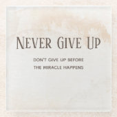 Aquarel Motivatie Quote Glazen Onderzetter (Voorkant)