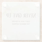 Aquarel Motivatie Quote Glazen Onderzetter (Achterkant)