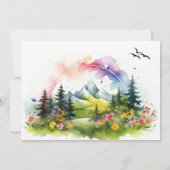 Aquarel Mountain Wildflower Save The Date (Achterkant)
