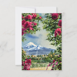 Aquarel Mt Hoot en rozen aanpasbaar Kaart