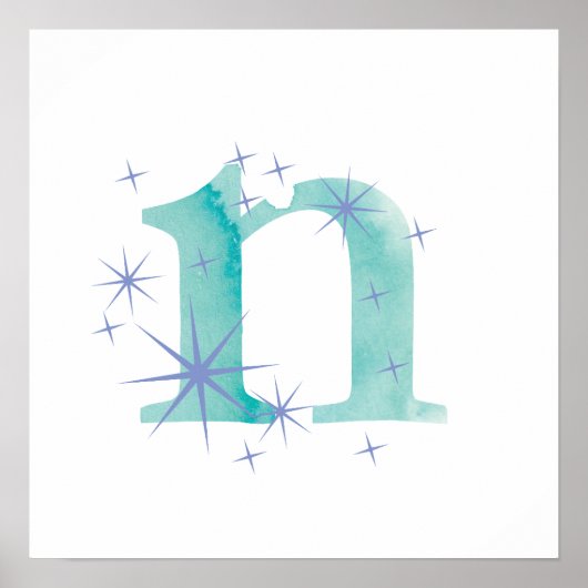 Aquarel N Poster (Voorkant)