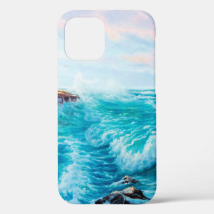 Aquarel naadloos patroon met de hand geschilderd b iPhone 12 hoesje