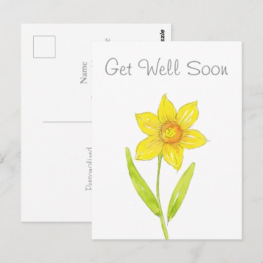 Aquarel Narcis 2 Briefkaart (Voorkant / Achterkant)