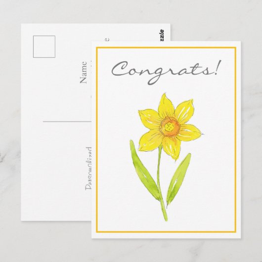 Aquarel Narcis 2 Briefkaart (Voorkant / Achterkant)