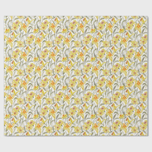 Aquarel Narcis Bloementuin Lente Cadeaupapier