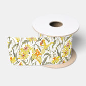 Aquarel Narcis Bloementuin Lente Satijnen Lint (Spoel)