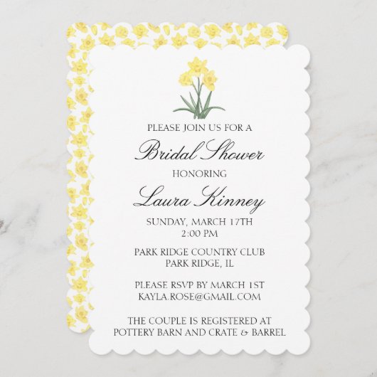 Aquarel Narcis Op Maat Kaart (Voorkant / Achterkant)