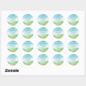 Aquarel Natuur Berg Bruiloft Ronde Sticker (Vel)