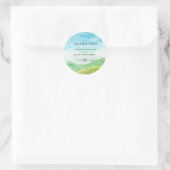 Aquarel Natuur Berg Bruiloft Ronde Sticker (Tas)