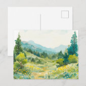 Aquarel Natuur Berg Handgetekend Briefkaart (Voorkant / Achterkant)