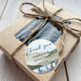 Aquarel Natuur Landschap Meer Bedankjes Ronde Sticker