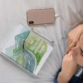 Aquarel Natuur Laten we het volgende avontuur begi Notitieboek