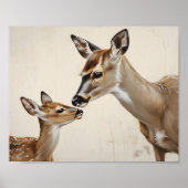 Aquarel Natuur Moederhert en Jong Kunst Poster (Voorkant)