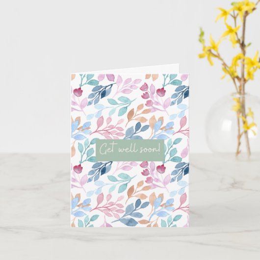 Aquarel Natuur Patroon Herstel Bevestiging Kaart (Gele Bloem)