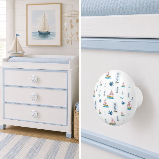 Aquarel Nautilus Thema Keramische Knop