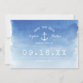 Aquarel nautisch strand bruiloft save the date (Voorkant)