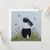 Aquarel Nederlands konijn konijn Kaart (Voorkant / Achterkant in situ)