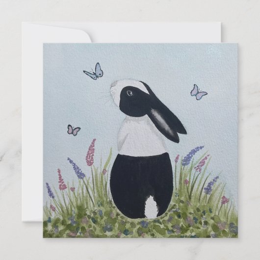 Aquarel Nederlands konijn konijn Kaart (Voorkant)