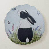 Aquarel Nederlands konijn konijn Rond Kussen (Achterkant)