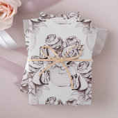 Aquarel Neutrale Bloem Roos Inpakpapier Vel