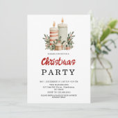 Aquarel Neutrale Boho Kerstfeest Uitnodiging (Staand voorkant)