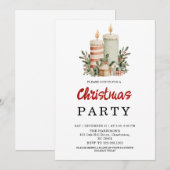 Aquarel Neutrale Boho Kerstfeest Uitnodiging (Voorkant / Achterkant)
