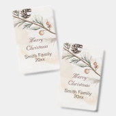 Aquarel Neutrale kleur Kerstboom Badge (Voor- en achterkant)