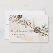 Aquarel Neutrale kleur Kerstboom Bedankkaart (Voorkant)