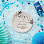 Aquarel Neutrale kleur Kerstboom Papieren Bordje (Feest)