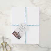 Aquarel New York City Silhouet Favor Bedankt Cadeaulabel (Met Touw)