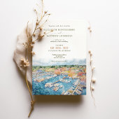 Aquarel Newport Harbor Kusttrouwdag Kaart