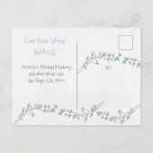 Aquarel Nieuw thuis adres we zijn verhuisd Aankondigingskaart (Achterkant)