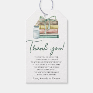 Aquarel Nieuwe Hoofdstuk Baby Shower Bedankt Cadeaulabel