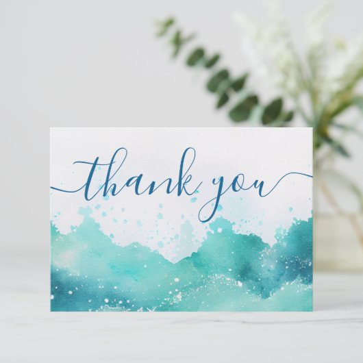 Aquarel Oceaan Cruise Bootbemanning Waardering Bedankkaart (Staand voorkant)