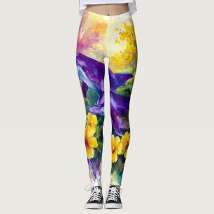 Aquarel Oceaan Dolfijnen Tropische Bloemen Leggings