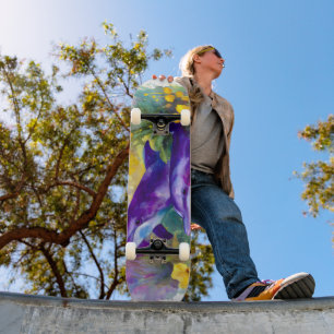 Aquarel Oceaan Dolfijnen Tropische Bloemen Persoonlijk Skateboard