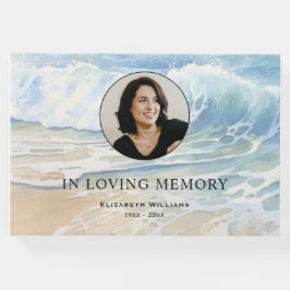 Aquarel Oceaan Golven Herdenking Funeral Foto Gastenboek