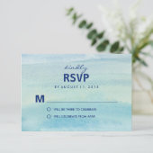 Aquarel Oceaan RSVP /Huwelijksreactiekaarten Kaartje (Staand voorkant)
