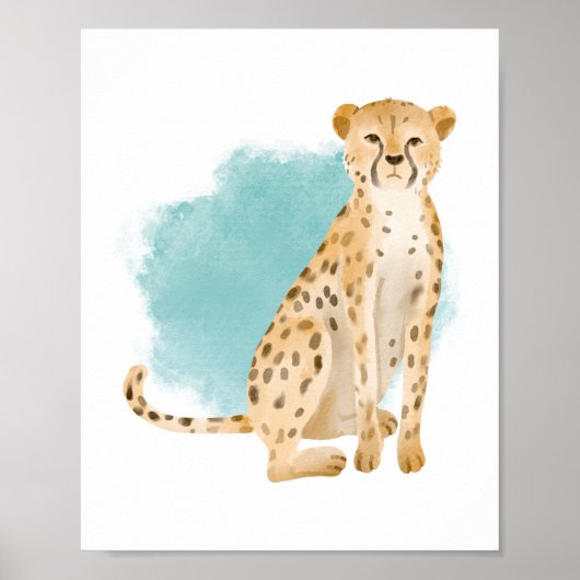 Aquarel Oerwoud Dier Jaguar Luipaard Poster (Voorkant)
