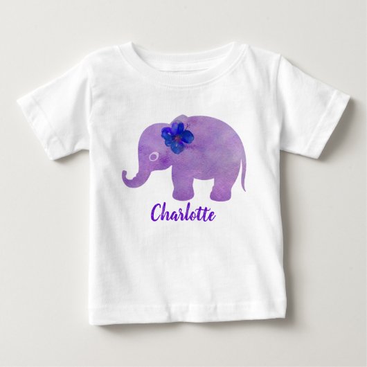 Aquarel Olifant Hibiscus Aanpasbaar (Voorkant)