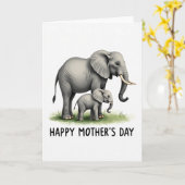 Aquarel Olifant Moeder Kaart (Gele Bloem)