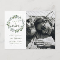 Aquarel olijf. Elegante Italiaanse Save the Date
